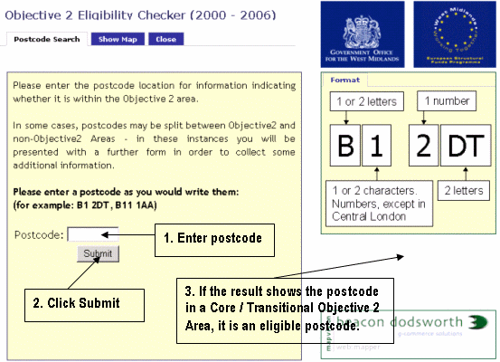 Screenshot of Eligibility checker